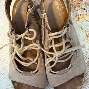 Miz Mooz Women’s Lace-Up Open-Toe Sandals - Beige